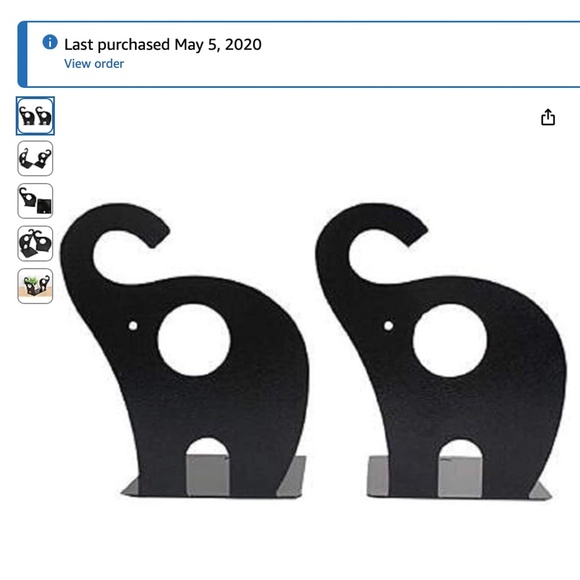 Cutest ygnjhol Paired Cartoon Elephant Nonskid Bookends Art Bookend Metal - Picture 3 of 5